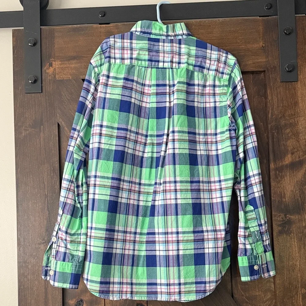Ralph Lauren Green and Blue Plaid Shirt excellent shape button down